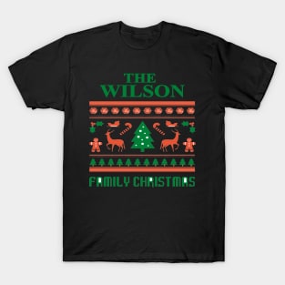 Family Christmas - Groovy Christmas WILSON family, Family Christmas T-shirt, Pjama T-shirt T-Shirt